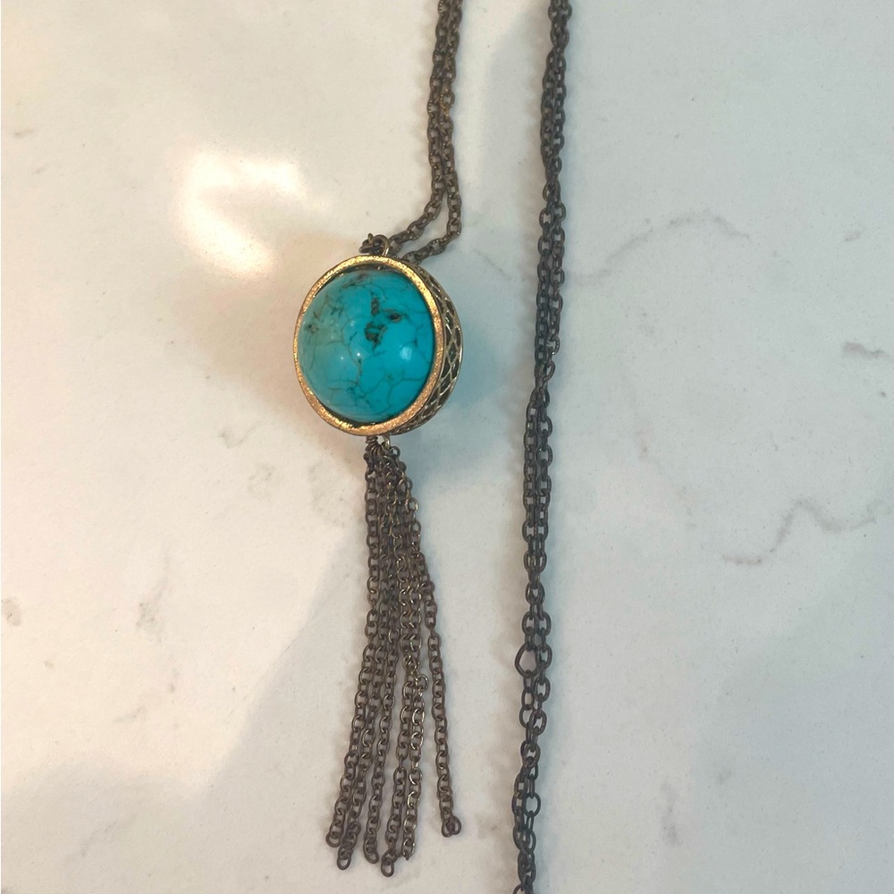 Long necklace with turquoise